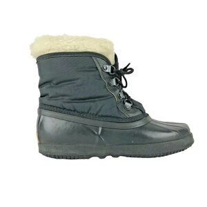 Eddie Bauer‎ Sorel Womens Black Lace Up Comfort Snow Boots Size US Y 3/W 5